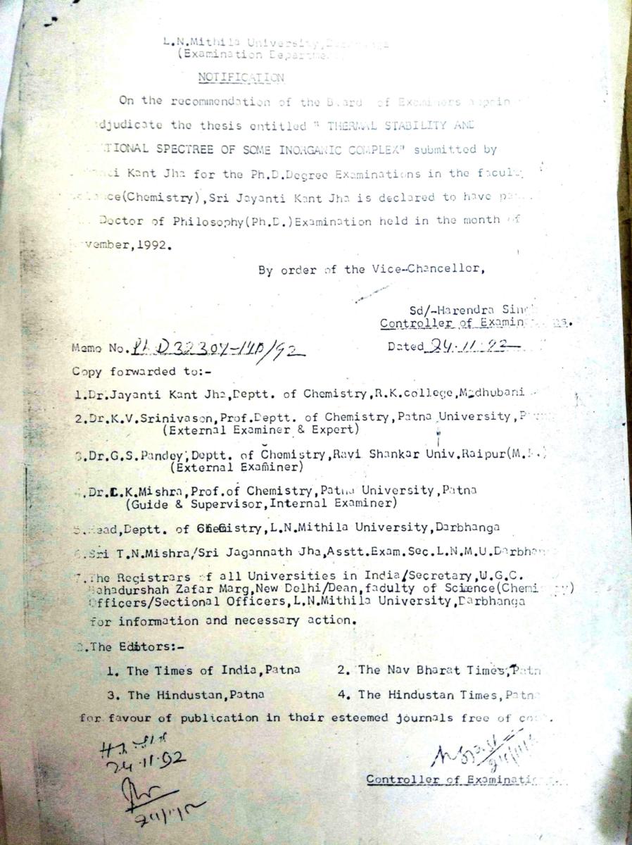 Dr. Jayanti Kant Jha